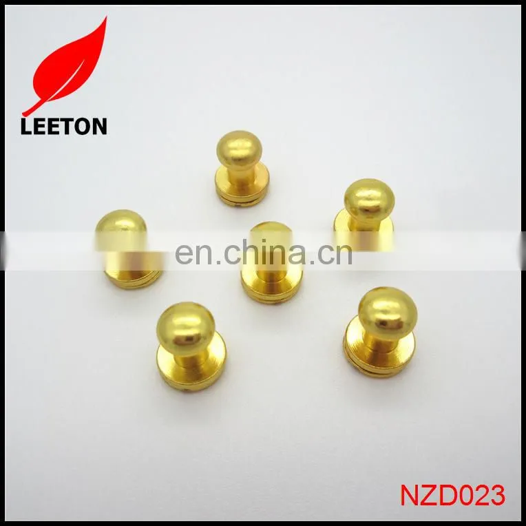 Factory supply gold brass screw button studs for leather