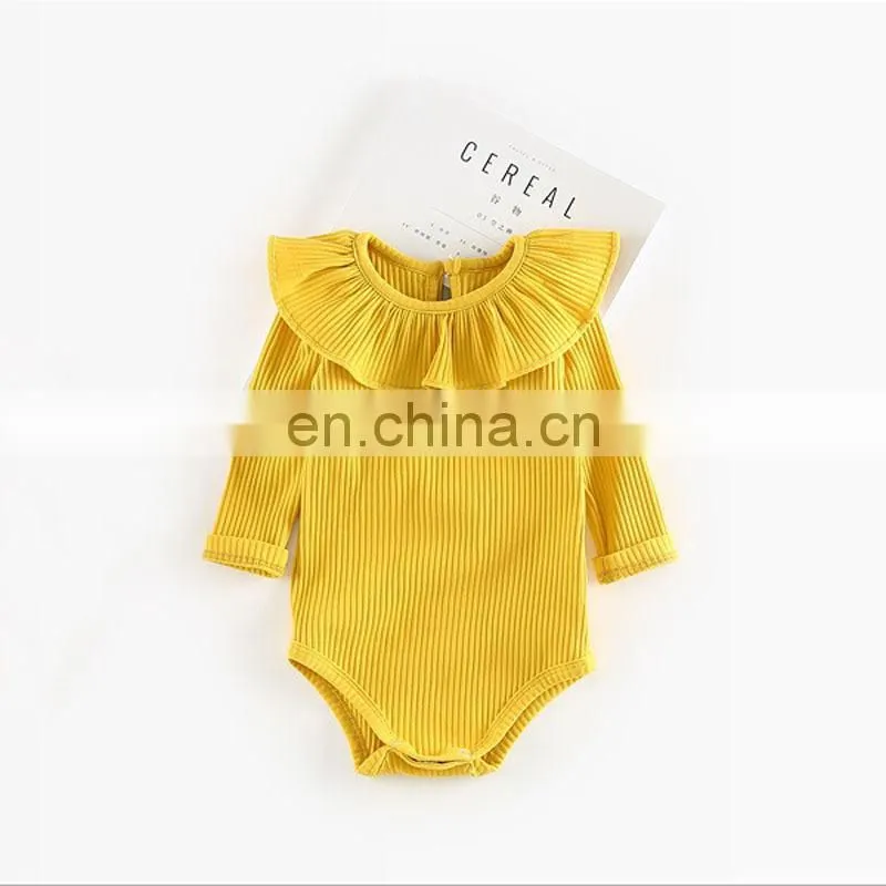 Infants & Toddler Clothes Rib Cotton Ruffle Princess Baby Girls Romper