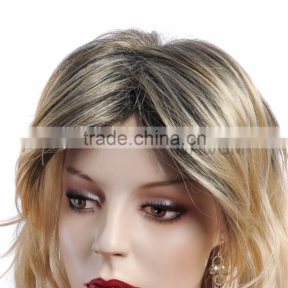 female straight inclined bang blending wig hair