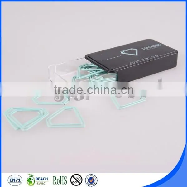 PP box package with logo imprinted custom metal spring clip as gift