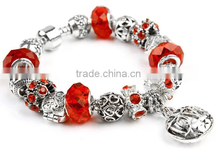 european bead bracelet, alloy bead charm fashion bracelet