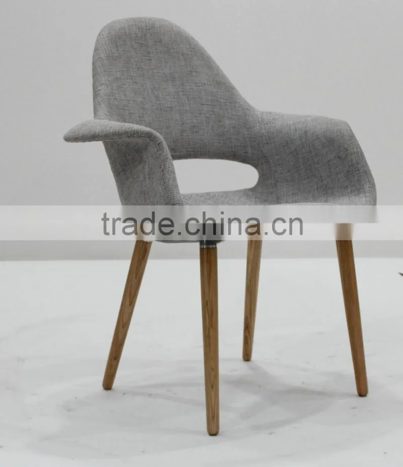 replica fiberlgass material wooden legs fabric blue color Organic Chair by Eero Saarinen
