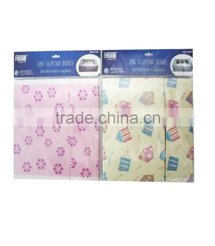China custom cheap e-co friendly mini paper printing folding house shape cupcake boxes