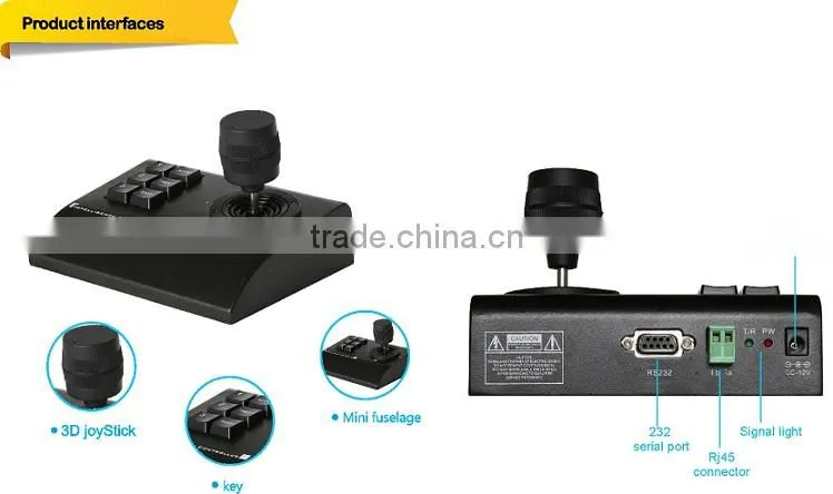 Intelligent 3D Mini Joystick keyboard controller for security PTZ camera with RS485 and RS322 Control