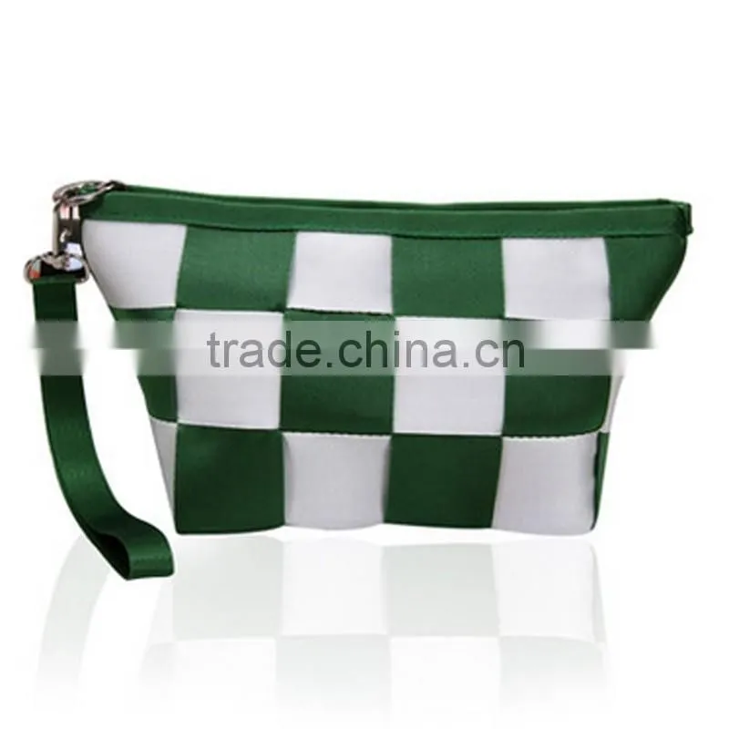 Grid cosmetics bag hand bags travel wash gargle personality makeup cases