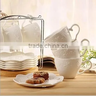 peacock coffee cup set