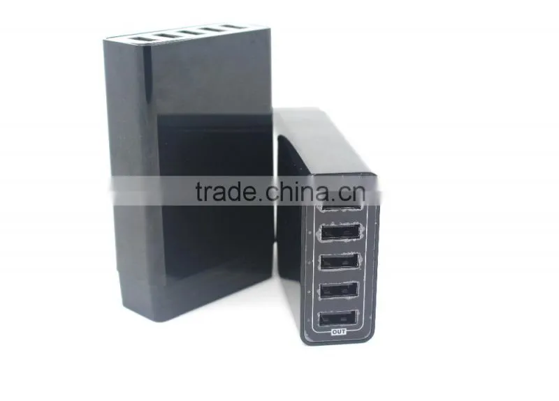 2015 new design Desktop Wall Charger with 5 USB Ports LED indictor / Smart IC /AC cable