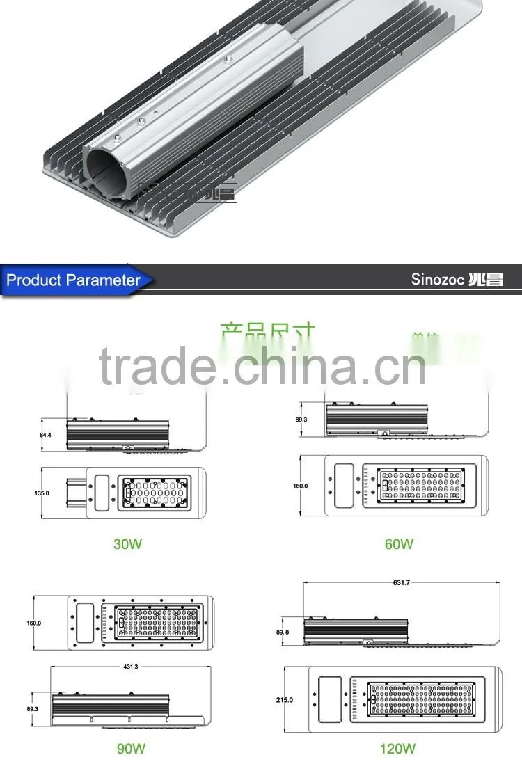 Sinozoc High quality ip67 30w 60w 90w 120w 150w led street lamp module outdoor light fixture LED street light module
