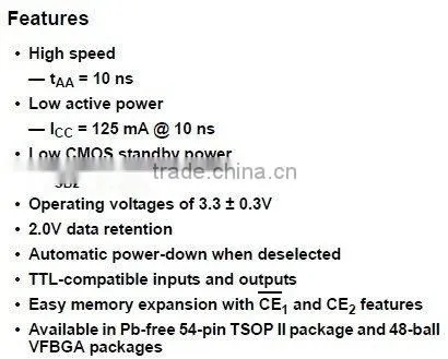 Integrated circuits CY7C1061DV33-10ZXI