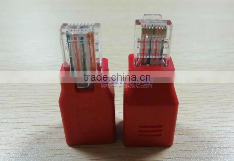 Red Color Housing Ethernet High Speed RJ45 Connector