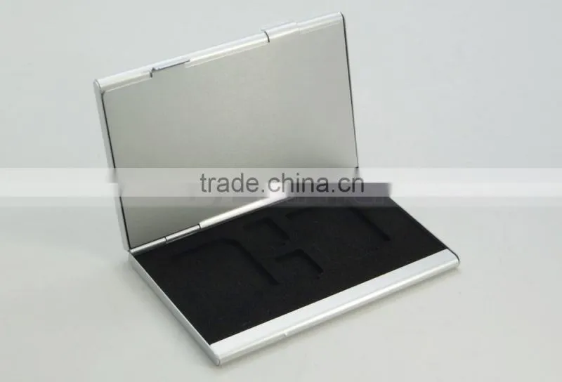 Silver Aluminum Memory Card Case COVER for MicroSD Card SD SDHC CARD 10TF+3SD Card Case
