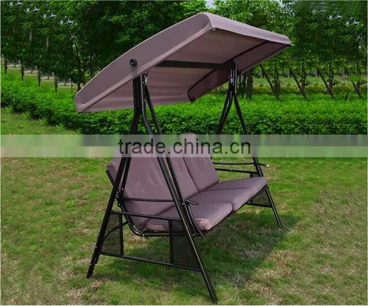 3-seat Garden Patio Shade Swing Hanging Chair Outdoor Canopy Swing Chair