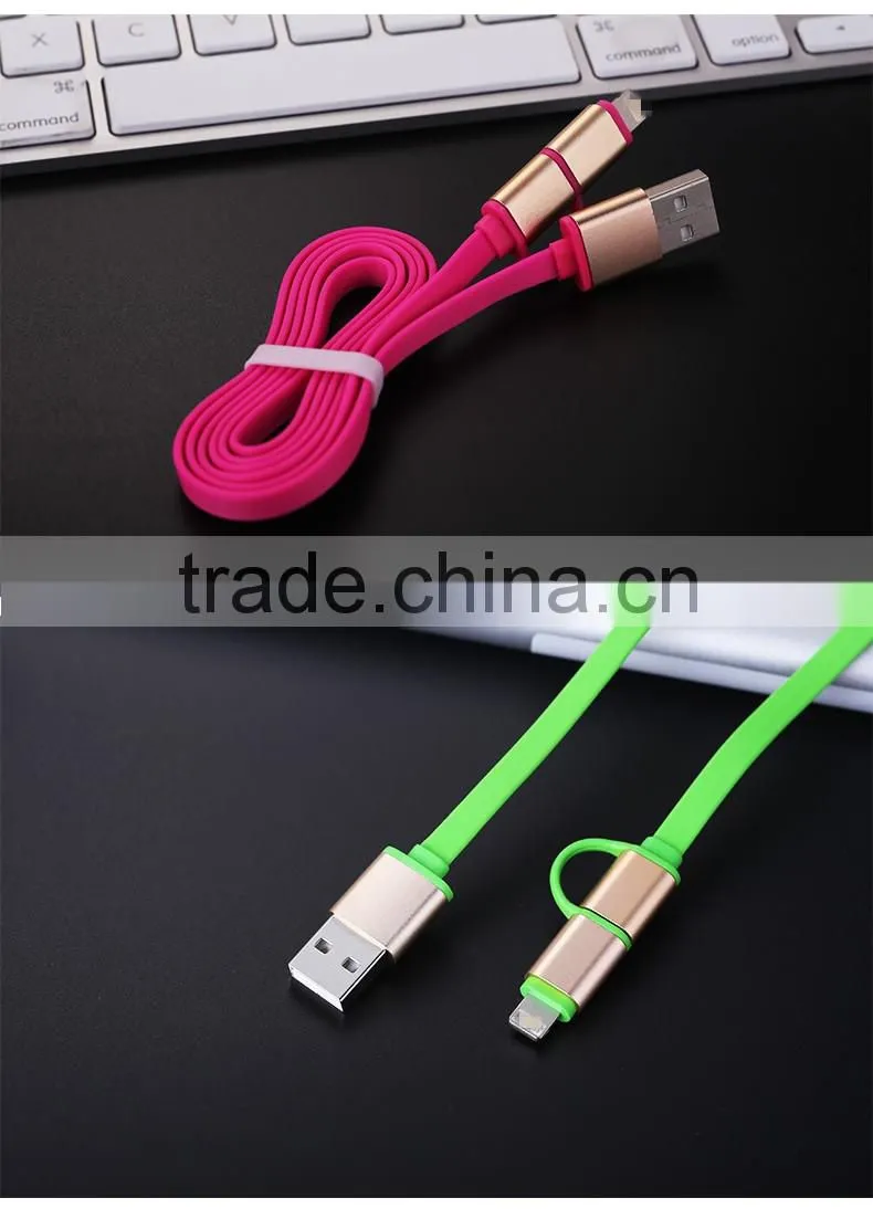 2 in 1 USB Sync and Charge Data Cable, 8pin usb cable for iphone, micro usb cable