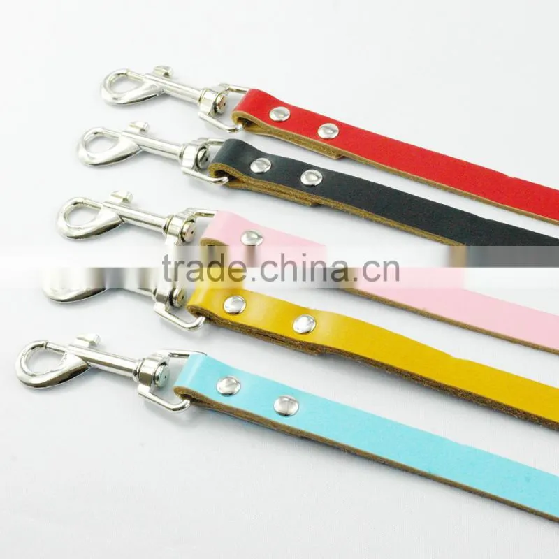 China Supplier Flat Leather Walking Dog Leash