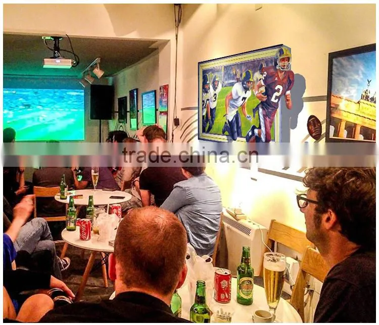 UV printed 3D sports Rugby football player window wall sticker