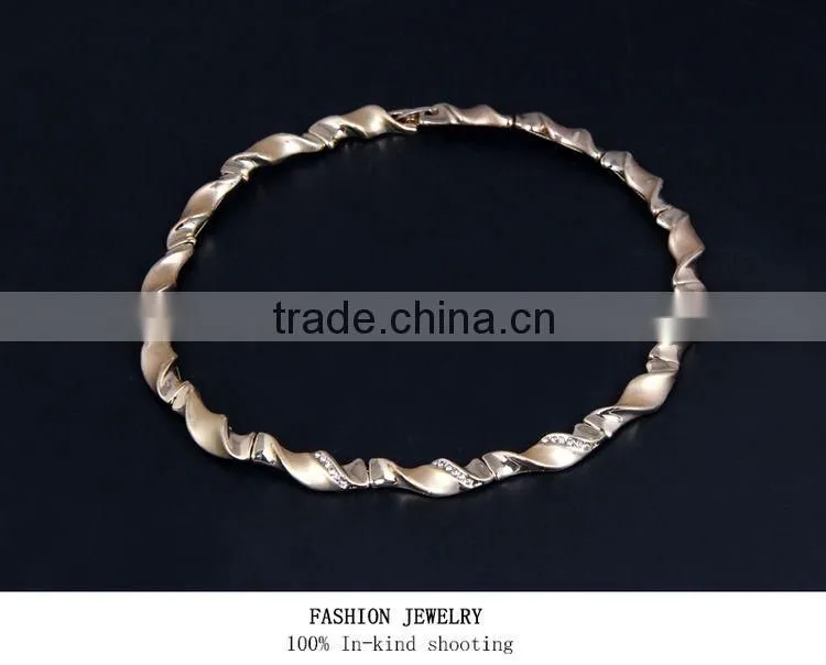 Fashion 18k Gold Jewellery Dubai Turkey Wholesale Choker Jewelry Set