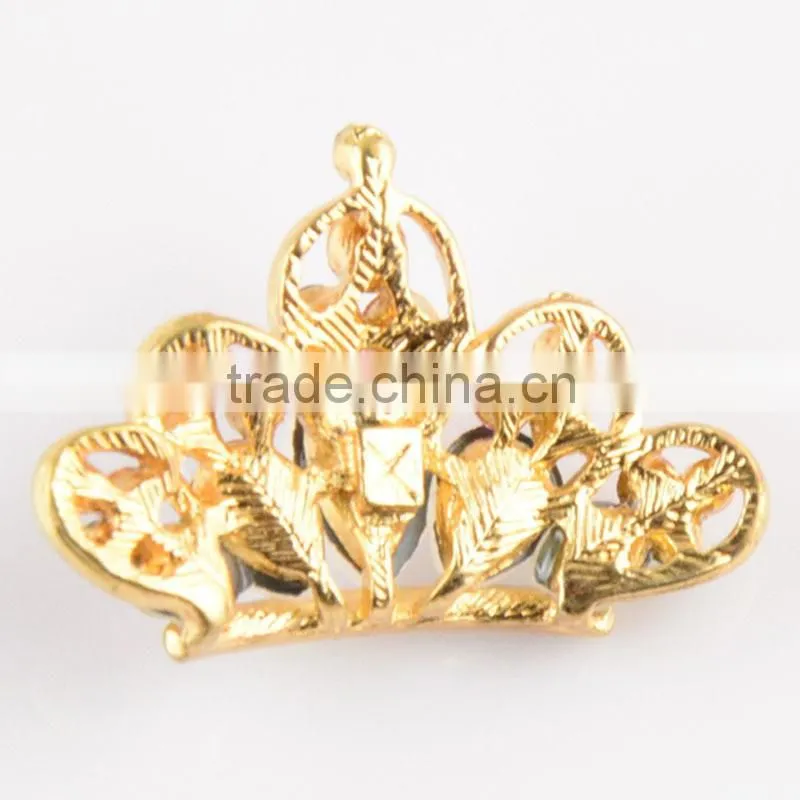 32mm Wholesales Gold Plating AAA Quality Alloy Crown Crystal Rhinestone Buttons for WeddingJewelry Garment Accessory
