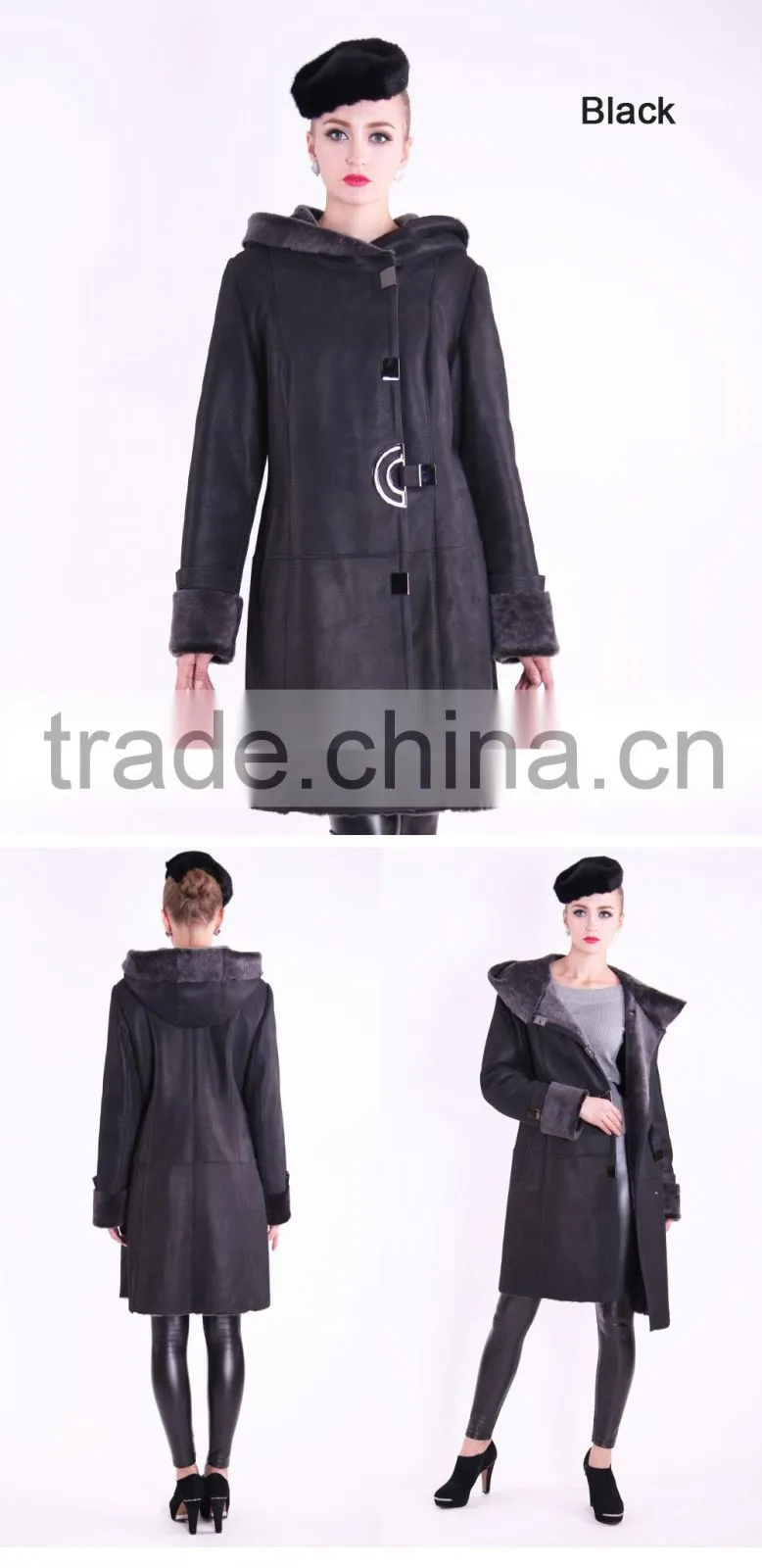 2015 Winter Medium Length Women Slim Fit Woolen Fur Coat