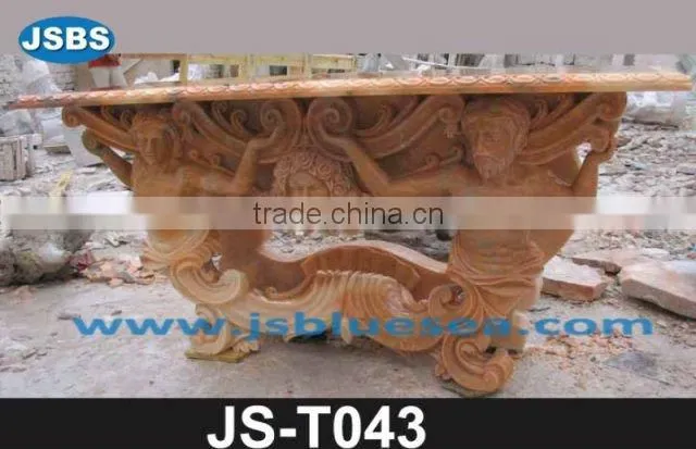 Garden Stone Table with Statue Base