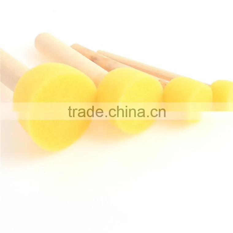 3pcs Free Sample Wooden Handle Sponge Roller Brush For Kids