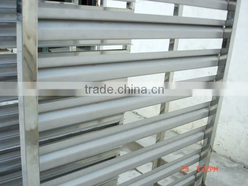 Single row 6 layers stainless steel tray rack trolley