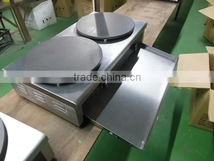 Commercial Double Heads Electric Crepe Maker Pancake Machine With CE Approval 400mm plates