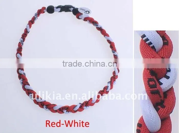 Germanium Titanium Baseball Sport Necklaces tri-braided 22''