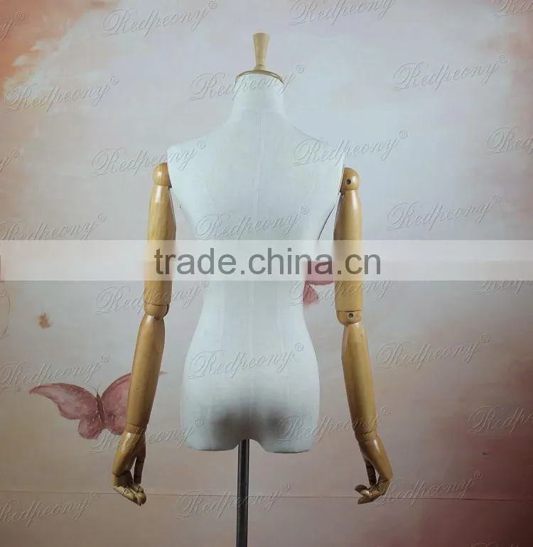 dummy torso female mannequin with wood arms