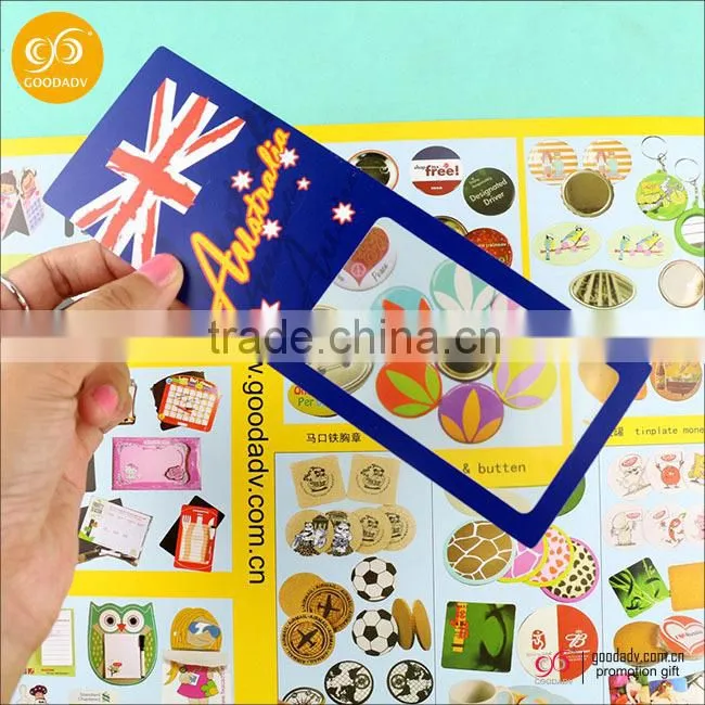 PVC bookmark with ribbon , and with magnifier , with ruller