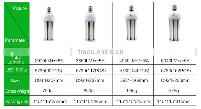 UL DLC TUC PSE CE best seller 100w led corn light E39 E 40 base waterproof led corn cob light