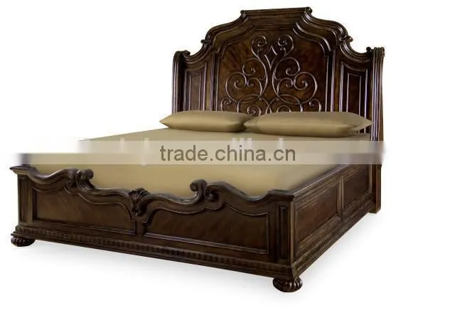 La Bella Vita King Scroll Bed / American country style solid wood bed AS-B41