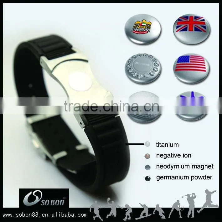 2013 New Arrival Energy Bracelet with Metal Band featured Metal button Exchanged