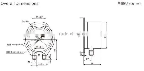 double needle pressure gauge Duplex Pressure Gauge