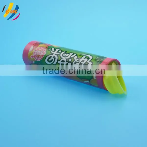 Airtight paper tube food packaging with plastic lid