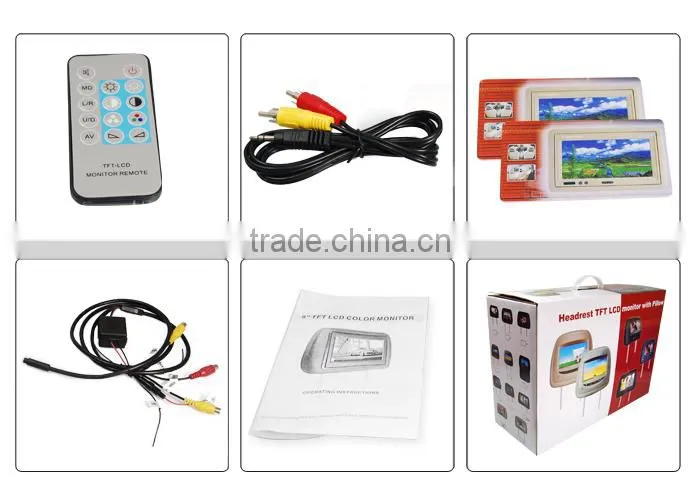 New and Hot Remote Control 9 Inch Headrest TFT LCD Monitor