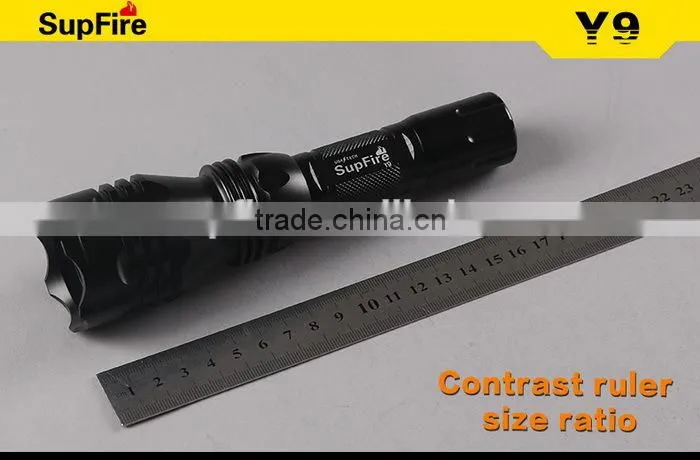 350lumen 3w Y9 CR Q5 long shot shockproof led torch flashlight with CE