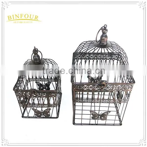 garden decorative welding S/2 round birdcage