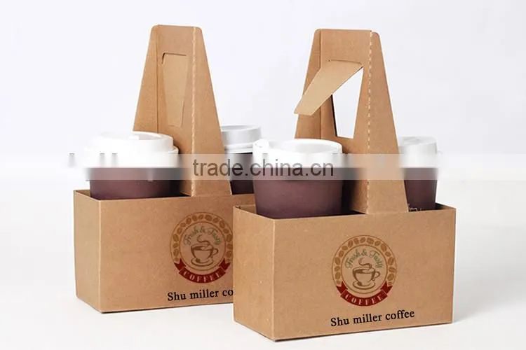 Take away Disposable Kraft Paper Coffee Cup Drink Carrier, coffee paper cup holder