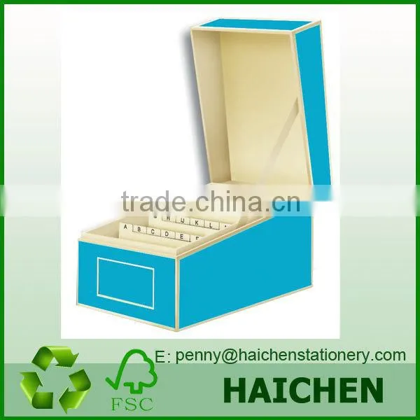 Assorted colour Business Card File Box with Dividers A to Z
