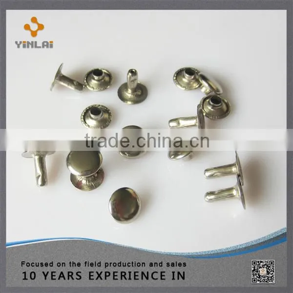 Decorative metal rivets for leather