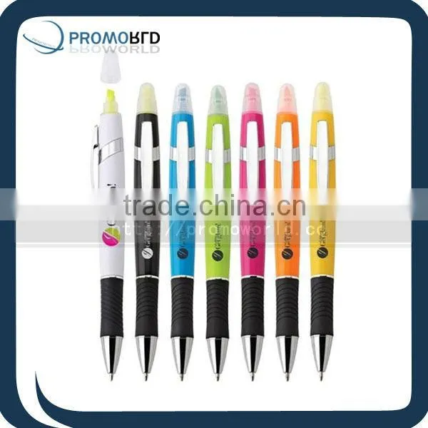 promotional highlighter ballpoint pen.highlighter ball pen.2 in 1