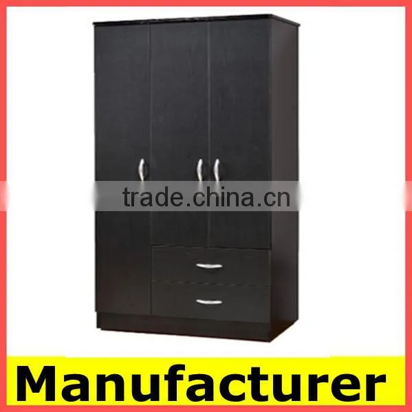 wholesale cheap modern melamine 3 door wooden wardrobe design