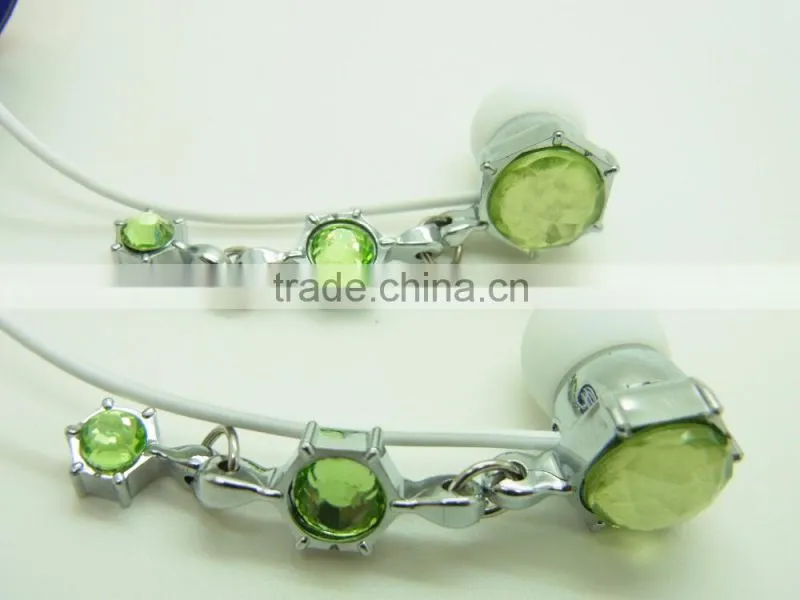 jewelry bling crystal earbud for girls