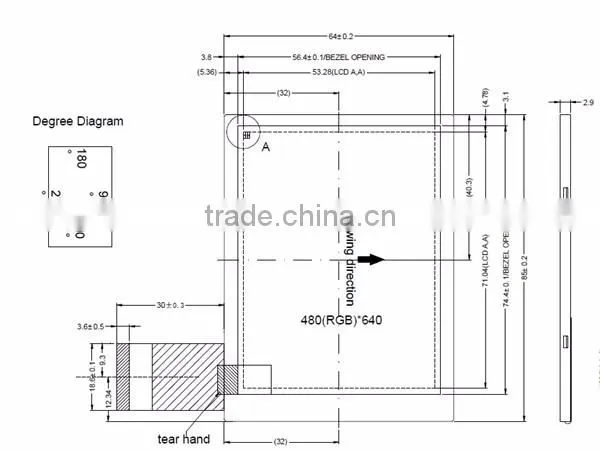 High quality 3.5 inch TFT LCD Module display with 480*640 resolution,RGB/SPI/MCU interface