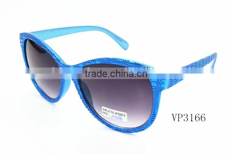 colorful fashion cheapest China made branded sunglasses with grid pattern