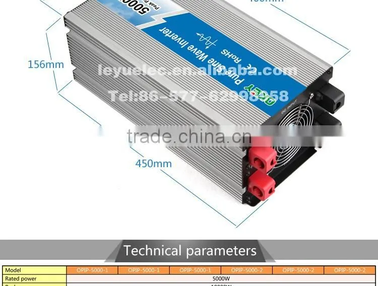 Hot selling adjustable voltage OPIP-5000 pure sine wave power inverter DC to AC dc input 12v