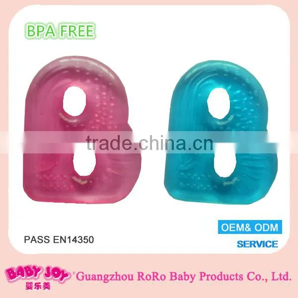 BPA Free eco-friendly transparent silicone baby teether toy