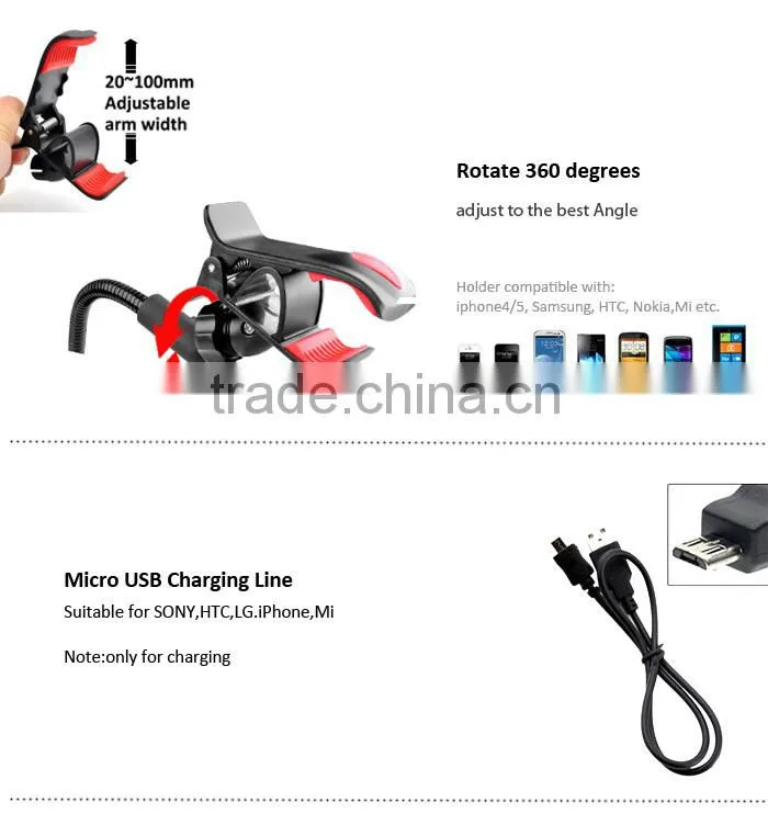 Hot sale universal dual USB port car charger charging smartphone car charger holder