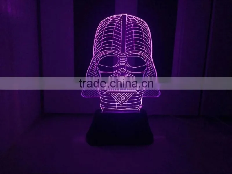 3D Handmade Acrylic Lamp Bulbing Light Skull Color Changing USB Table Lamp for children