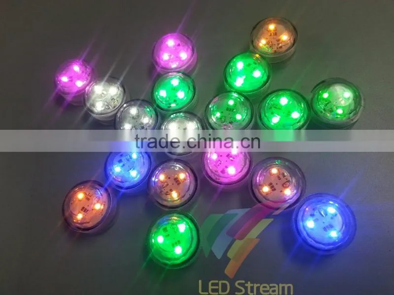 Mini Waterproof Diamond Tea Light Submersible Lamp For Christmas Holiday Wedding Party Swimming Pool 2 X CR2032 Battery